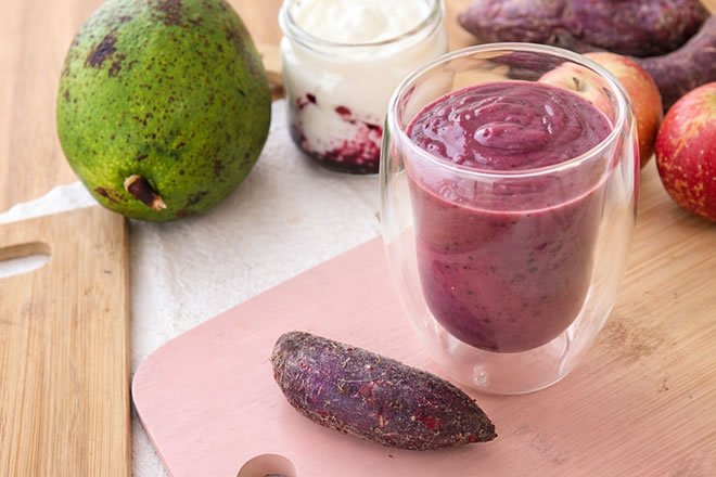 Bebida de batata prebiotica para regular o intestino